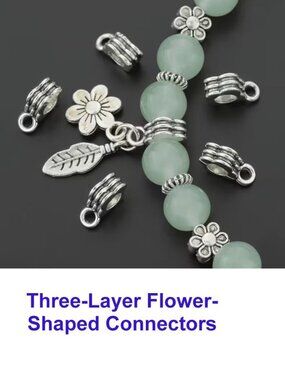 Three-Layer Flower-Shaped Bail - Connectors  25 Pieces